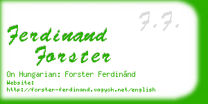 ferdinand forster business card