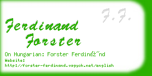 ferdinand forster business card